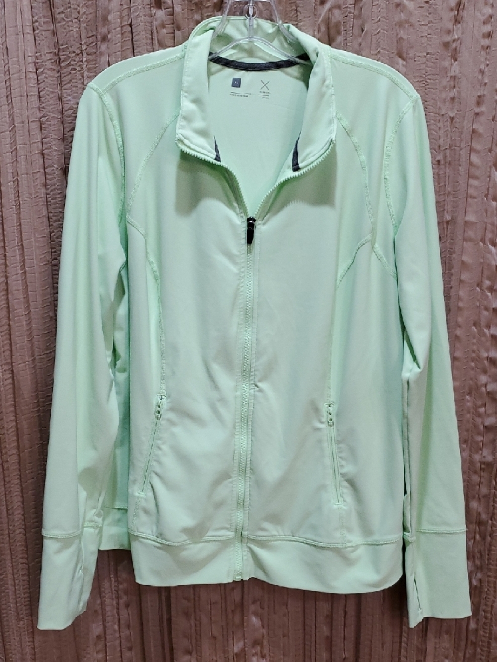 Xersion Bright Green Zip Front Jacket Athletic Activewear XL